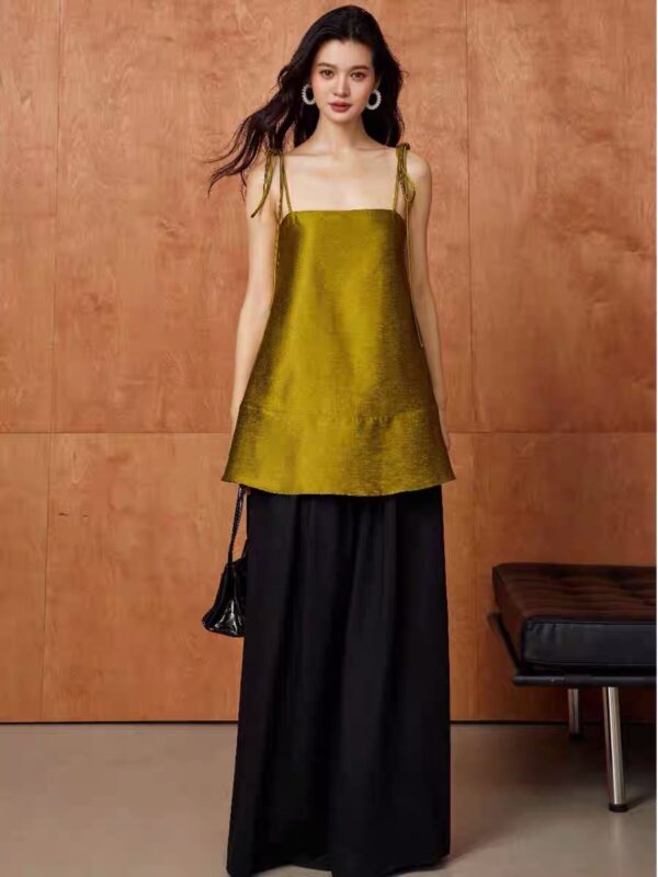 Black Flowing Midi Skirt