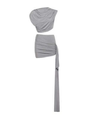 Grey Two-Piece Skirt Set